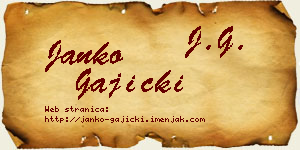Janko Gajicki vizit kartica
